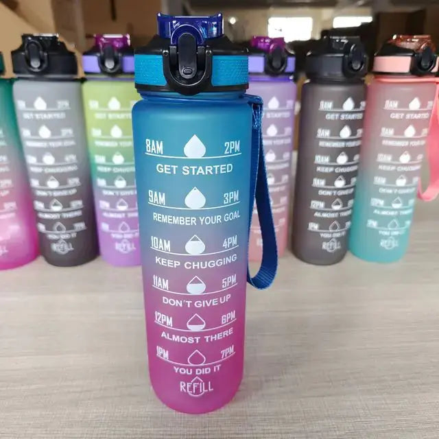 1 Liter Water Bottle Motivational Sport Water Bottle Leakproof