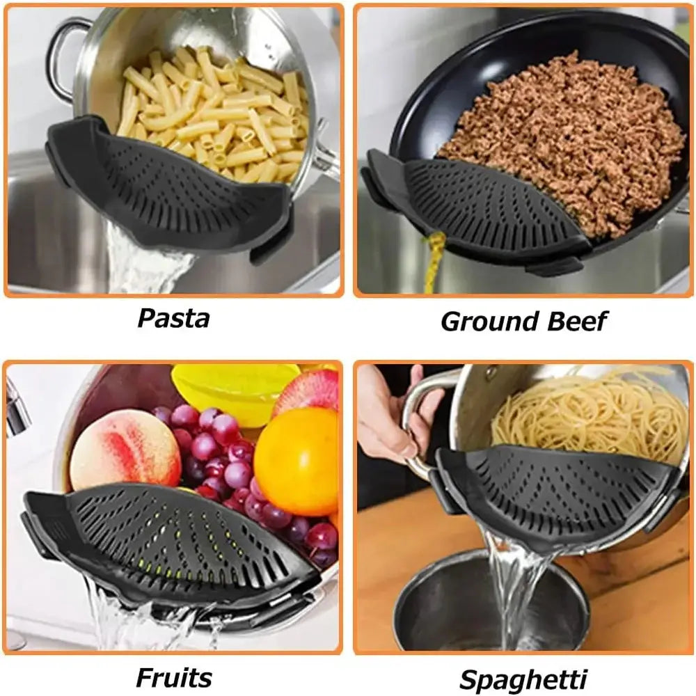 Multi-Functional Silicone Clip-On Strainer