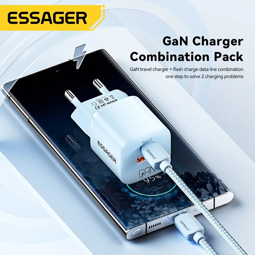 Essager 20W GaN USB Type C Charger PD Fast Charge Phone QC 3.0 Quick Chargers For iPhone 14 13 12 11 Pro Max Mini iPad Charging Infinite variety