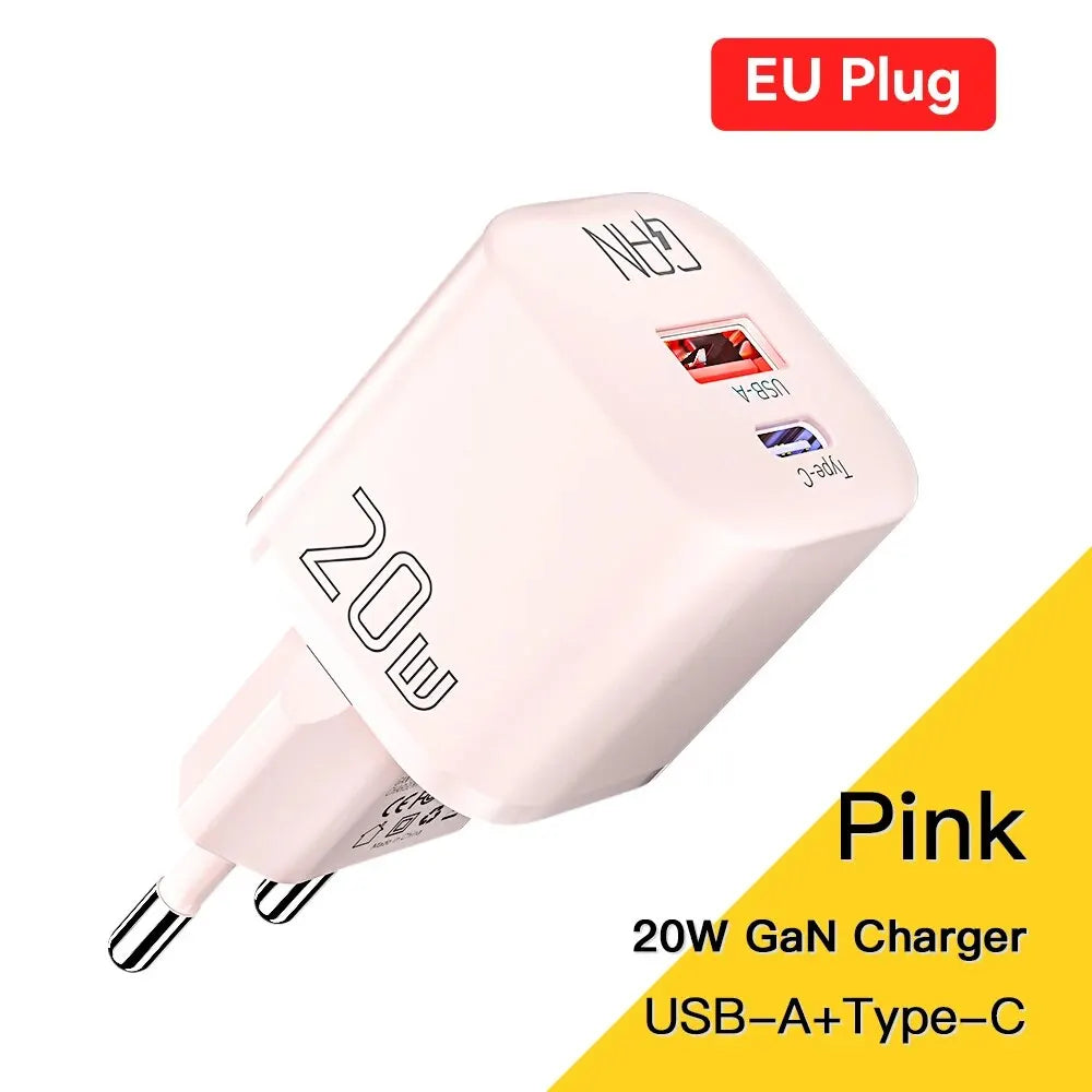 Essager 20W GaN USB Type C Charger PD Fast Charge Phone QC 3.0 Quick Chargers For iPhone 14 13 12 11 Pro Max Mini iPad Charging Infinite variety