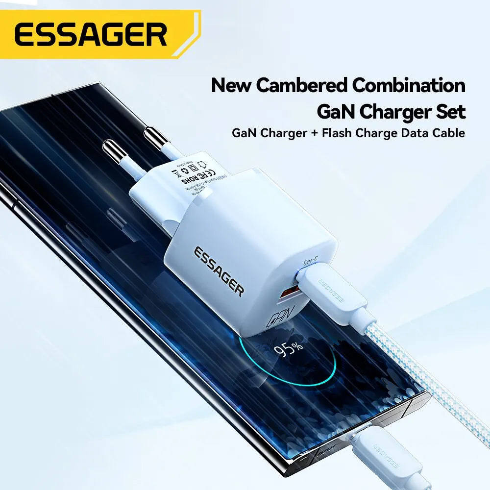 Essager 20W GaN USB Type C Charger PD Fast Charge Phone QC 3.0 Quick Chargers For iPhone 14 13 12 11 Pro Max Mini iPad Charging Infinite variety