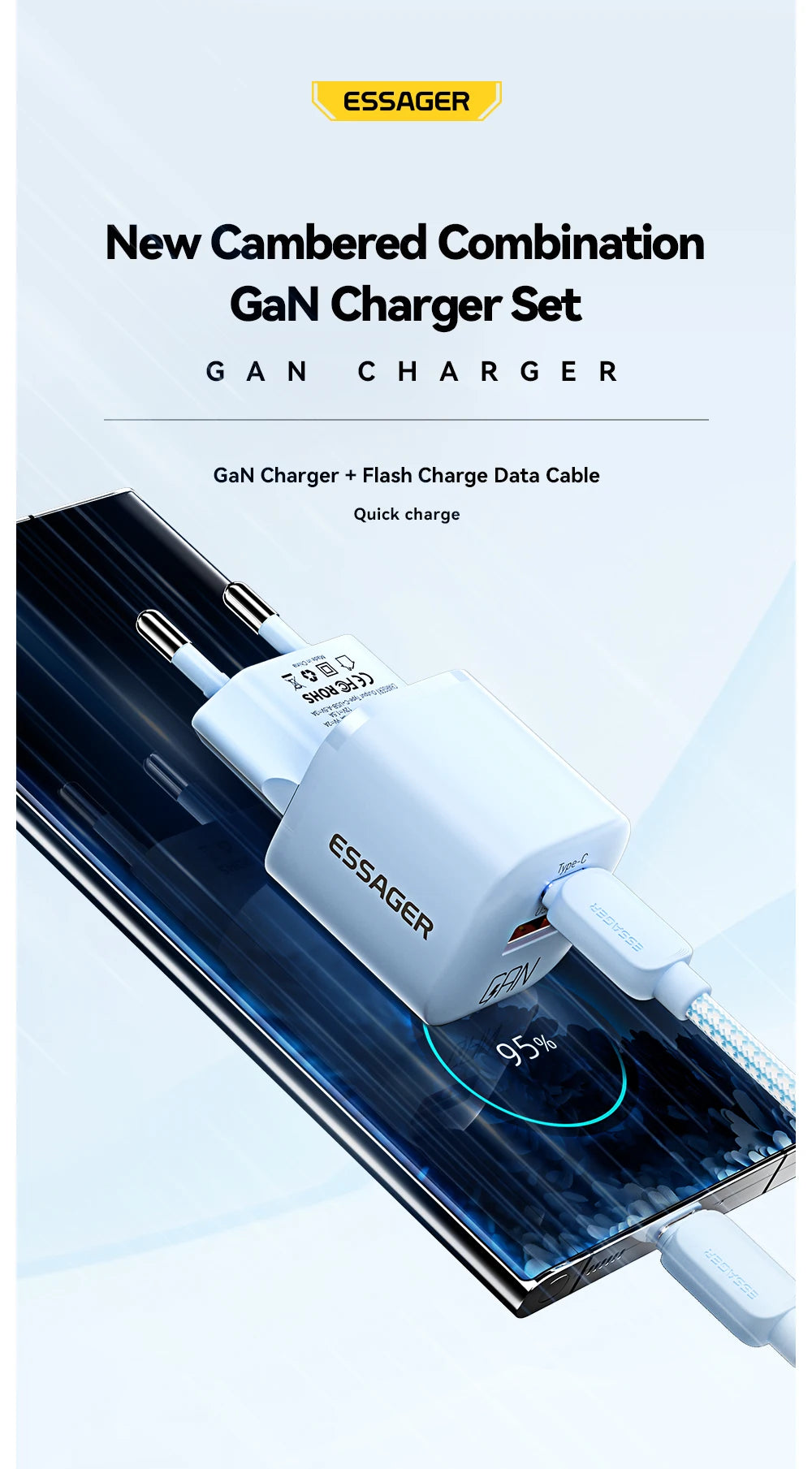 Essager 20W GaN USB Type C Charger PD Fast Charge Phone QC 3.0 Quick Chargers For iPhone 14 13 12 11 Pro Max Mini iPad Charging Infinite variety