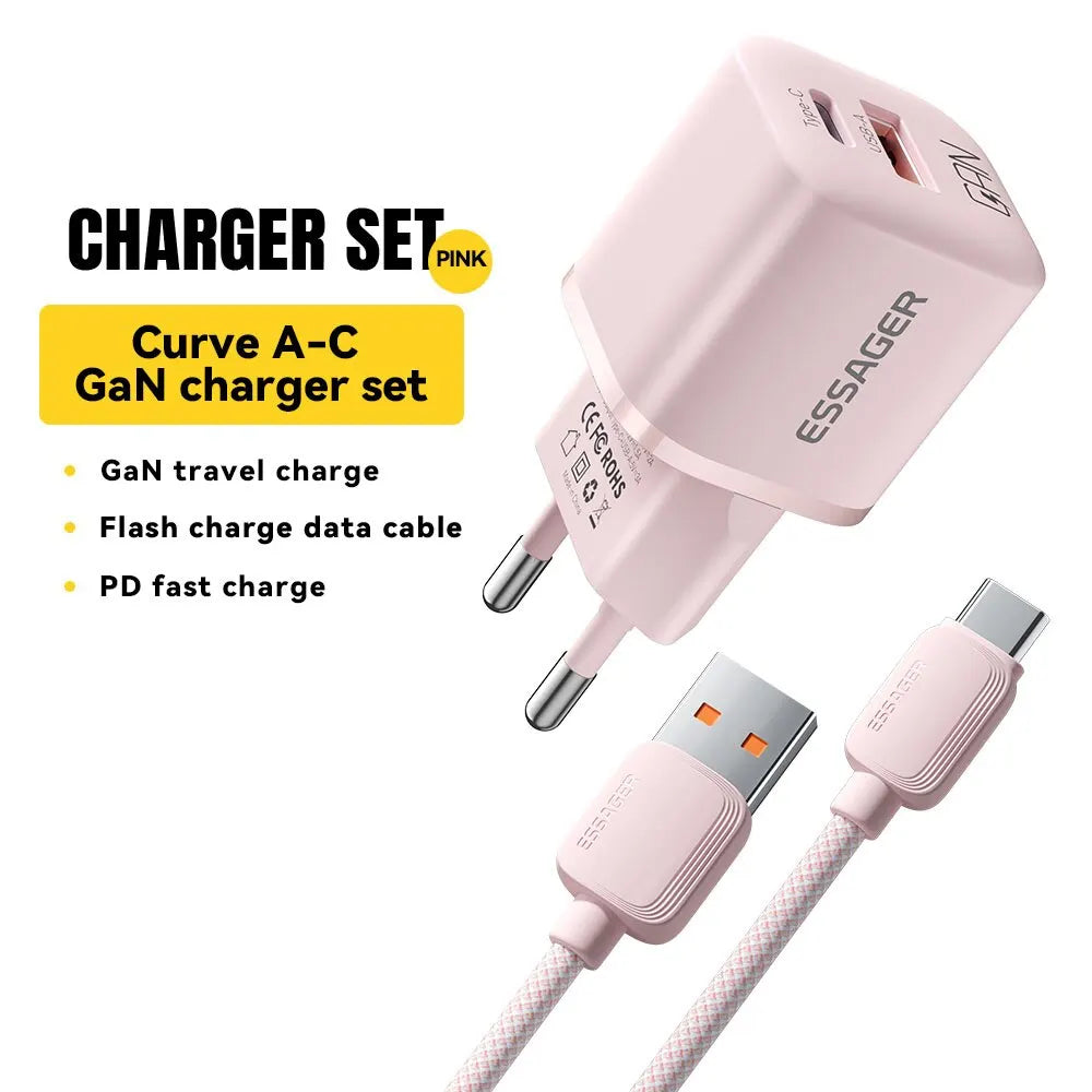 Essager 20W GaN USB Type C Charger PD Fast Charge Phone QC 3.0 Quick Chargers For iPhone 14 13 12 11 Pro Max Mini iPad Charging Infinite variety