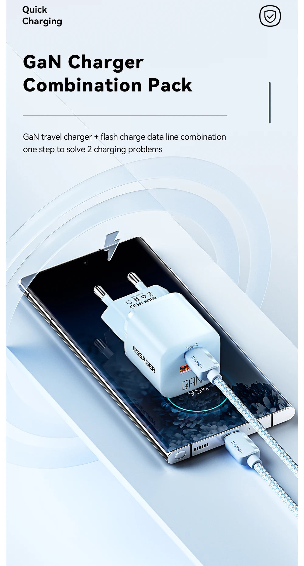 Essager 20W GaN USB Type C Charger PD Fast Charge Phone QC 3.0 Quick Chargers For iPhone 14 13 12 11 Pro Max Mini iPad Charging Infinite variety