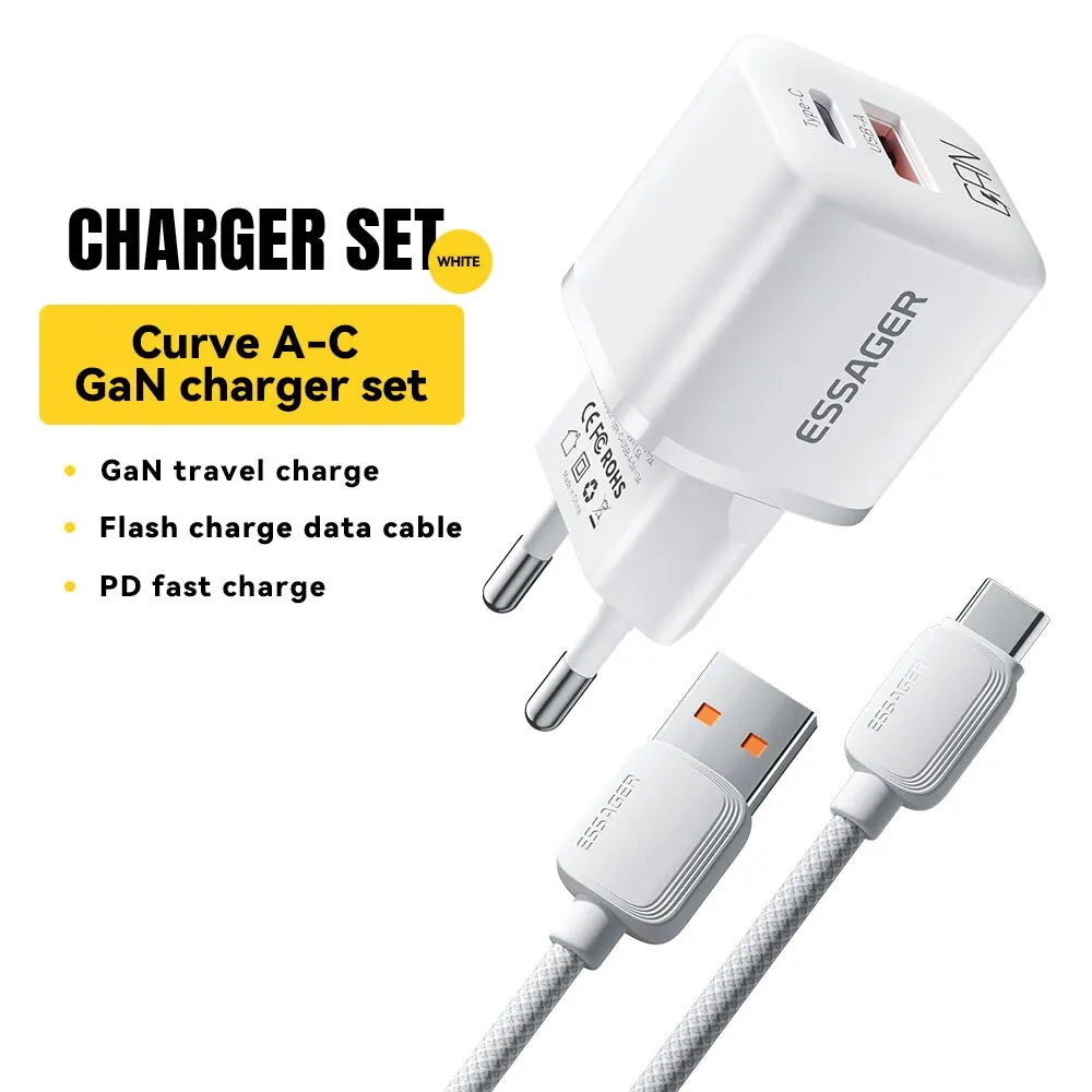 Essager 20W GaN USB Type C Charger PD Fast Charge Phone QC 3.0 Quick Chargers For iPhone 14 13 12 11 Pro Max Mini iPad Charging Infinite variety