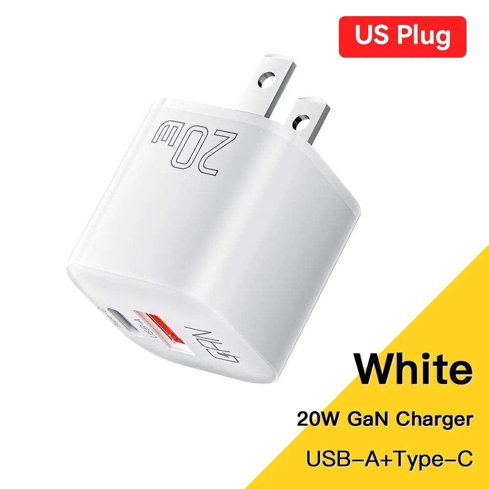 Essager 20W GaN USB Type C Charger PD Fast Charge Phone QC 3.0 Quick Chargers For iPhone 14 13 12 11 Pro Max Mini iPad Charging Infinite variety