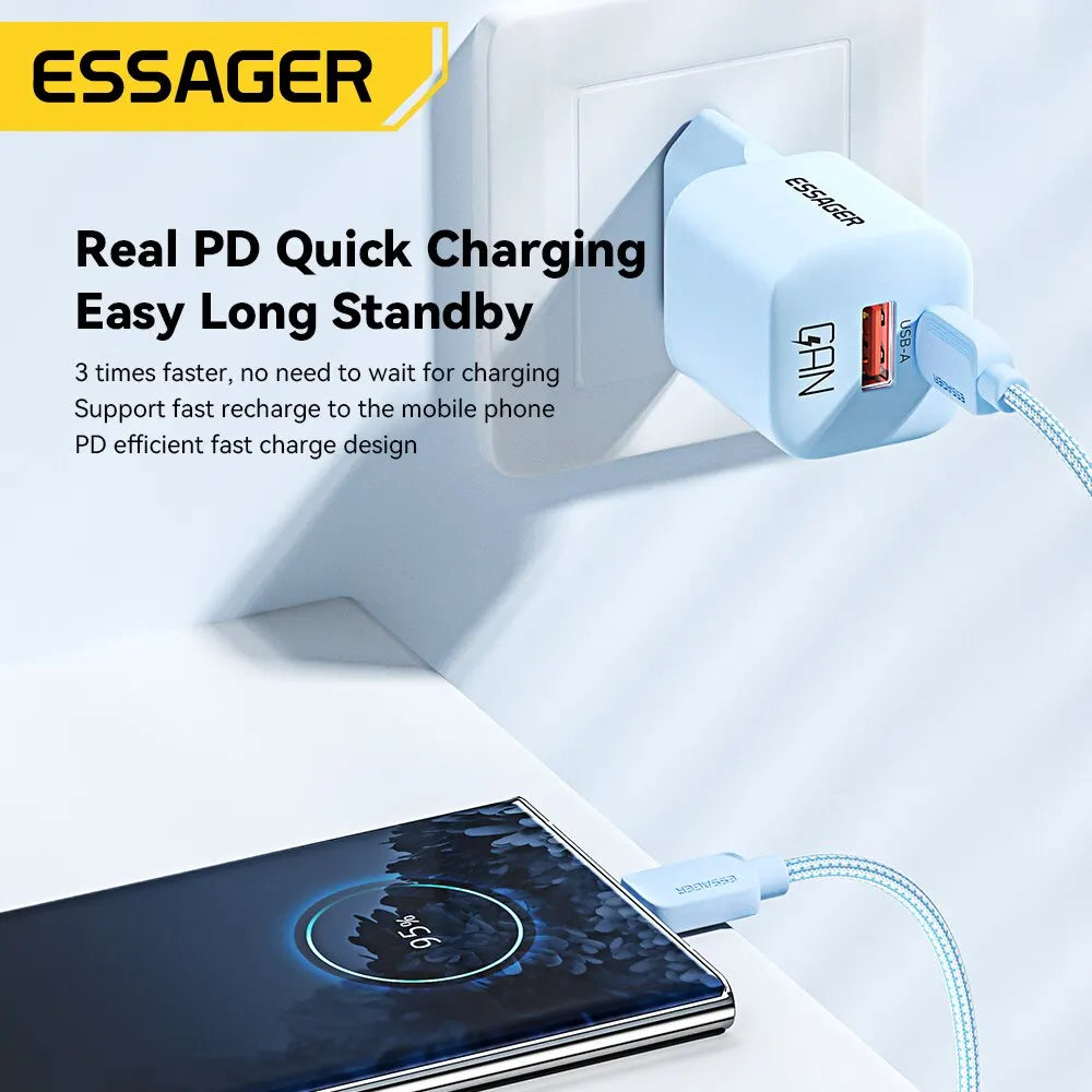 Essager 20W GaN USB Type C Charger PD Fast Charge Phone QC 3.0 Quick Chargers For iPhone 14 13 12 11 Pro Max Mini iPad Charging Infinite variety